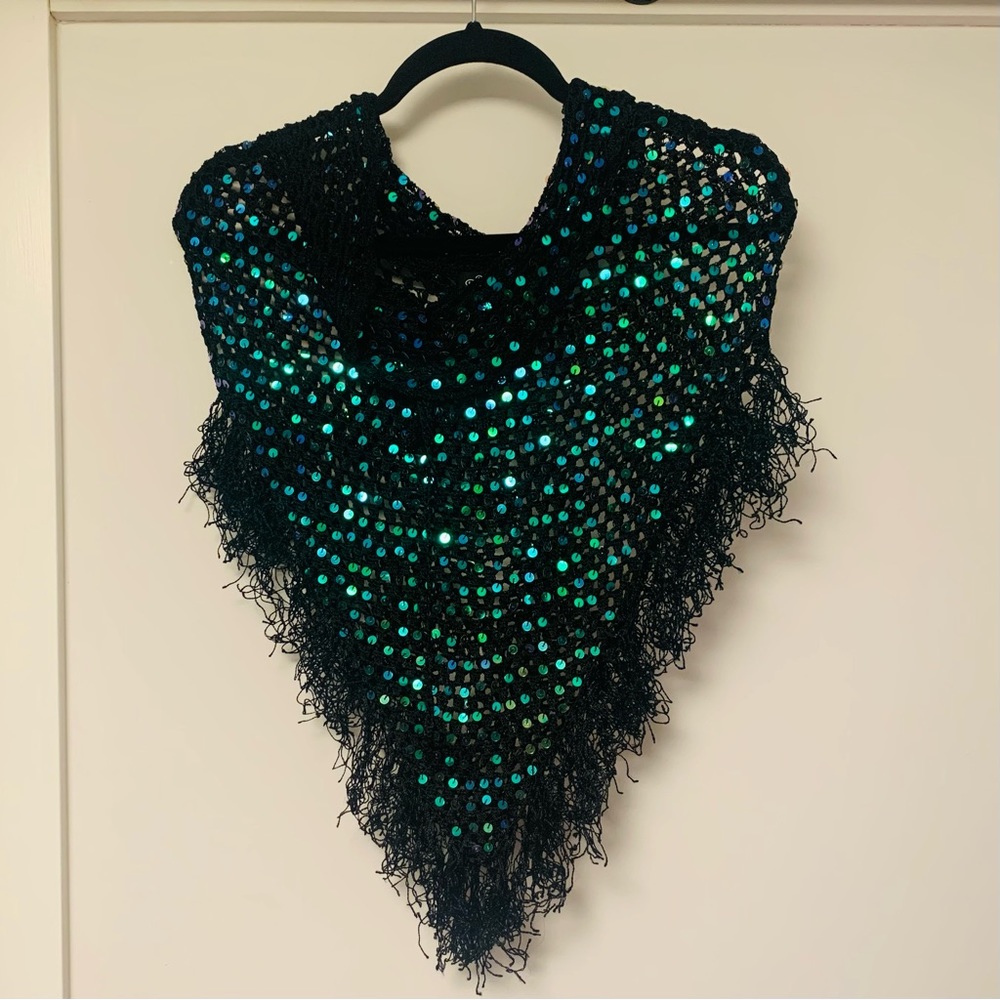 Sequin Decor Poncho